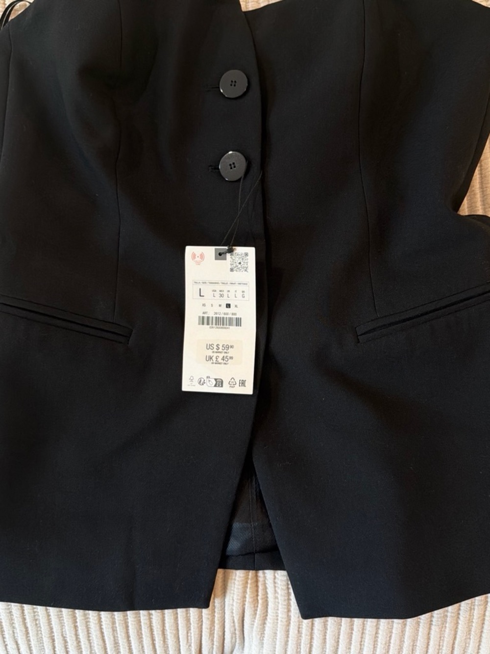Zara Black Structured Mini Top